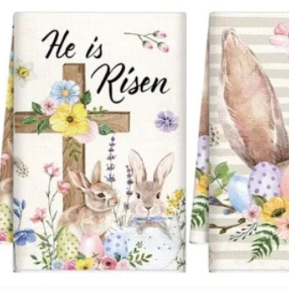 🐰 Easter Bunny Dish Towels - Set of Two - Picture 1 of 7